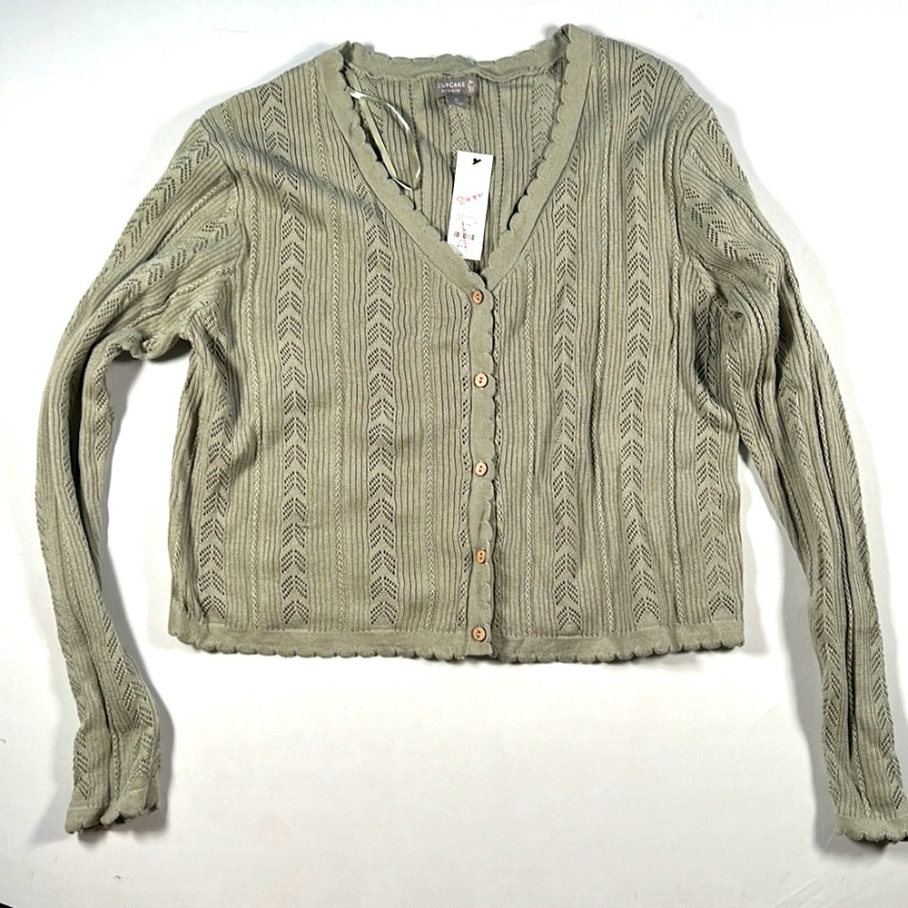 Light Sage Cardigan Sweater (XL) - BRAND NEW